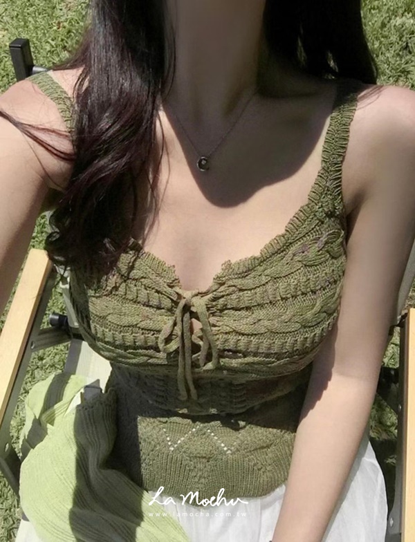手工羅馬編織綁帶背心